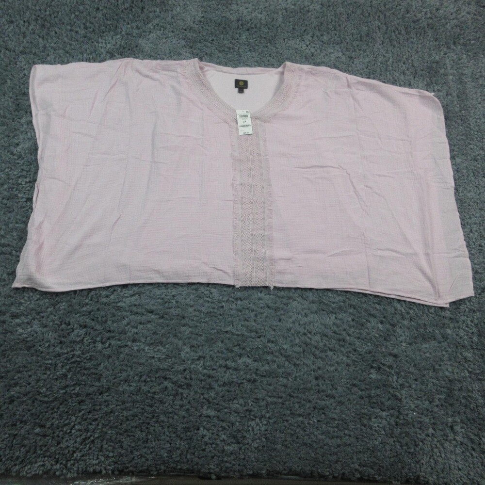 JM Collection Woven Dressing Womens 2X Lilac Sky Plus Size Top Blouse NWT